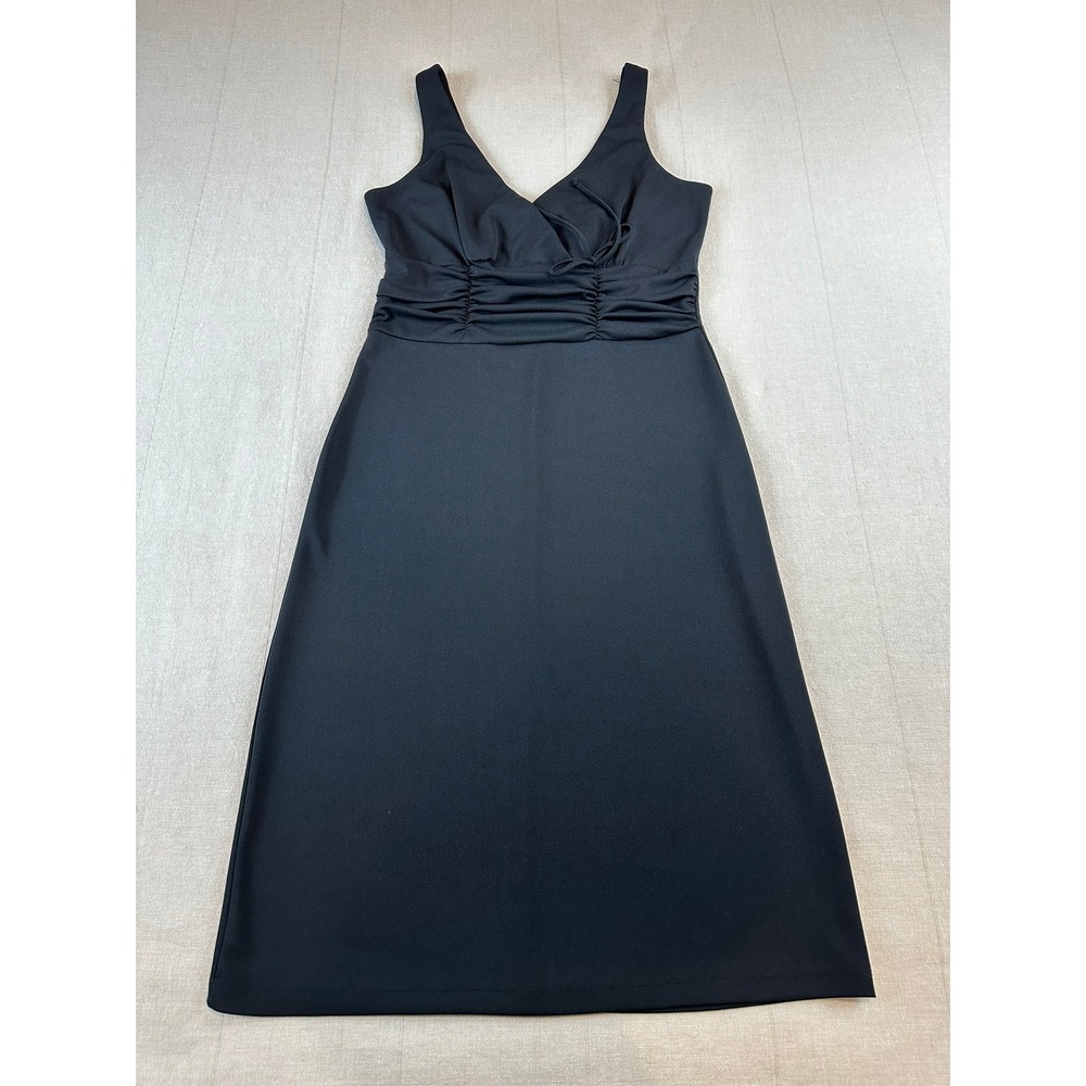 Bisou Bisou | Ruched Sleeveless V-Neck Sheath Dress Black | Women's 4